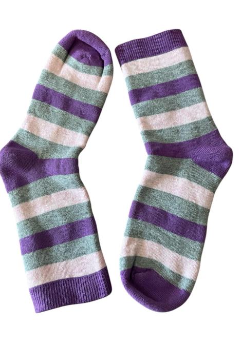 Sosete copii,Interior tip prosop,imprimeu in dungi colorate,Engros